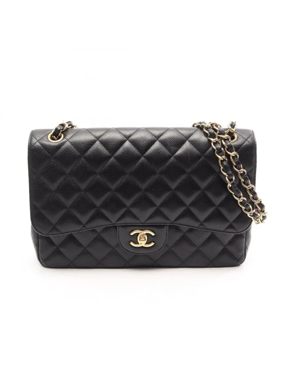 Chanel Shoulder Bag Maxi Quilted 30 Classic Large Double Flap Black Caviar